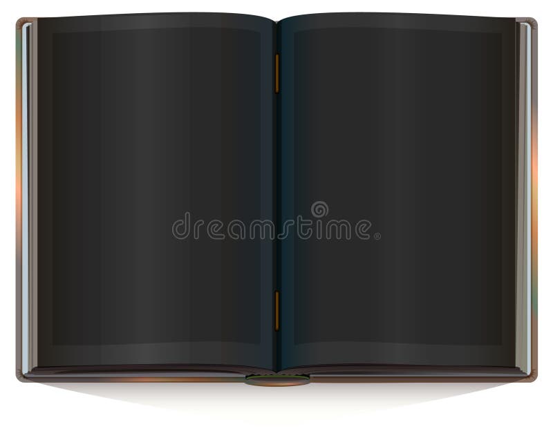 Open empty book template. Blank white blank pages for notes and