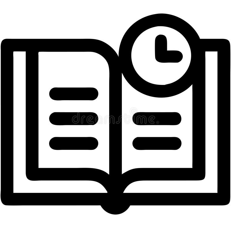 Open Book with Clock Educational Vector for Learning and Time Management Designs royalty free illustration