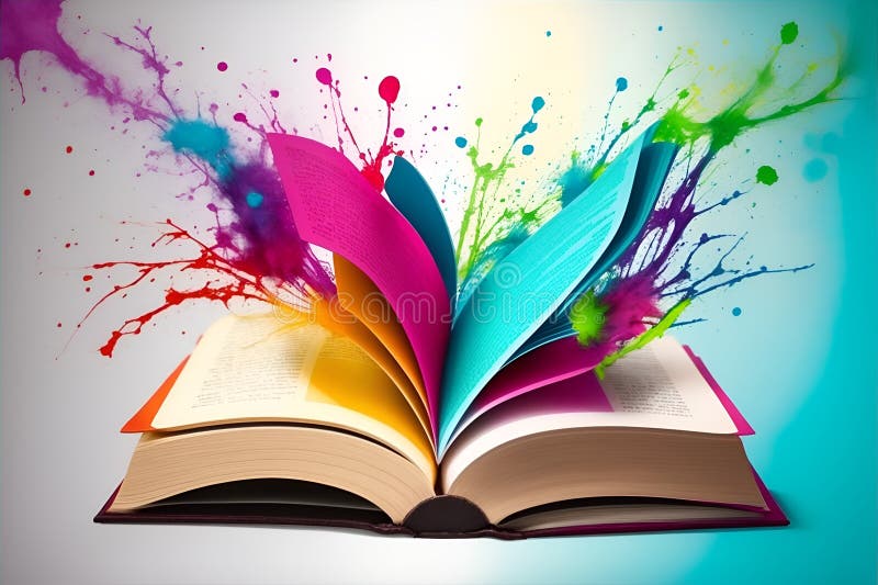 colorful open book clip art