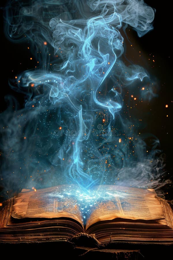 Open Book Emitting Smoke stock photography