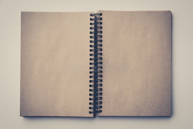 Open book, empty pages vintage look royalty free stock photos