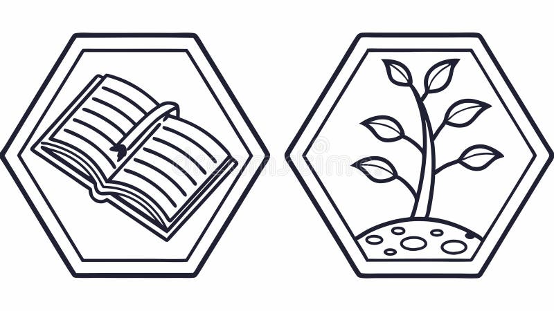 Open Book Hexagon Icon Vector, Knowledge and Learning, vector design Generative AI vector illustration