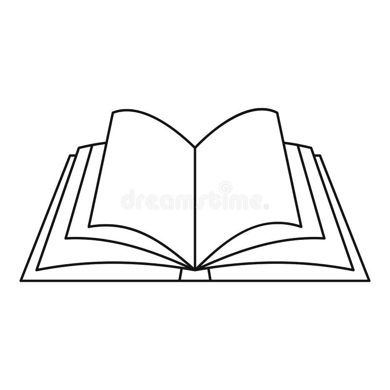Open book icon, outline style. Open book icon. Outline illustration of open book vector icon for web