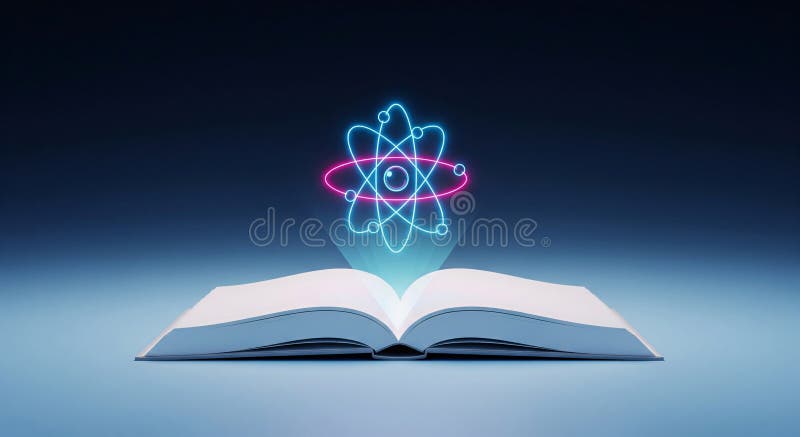 Open Book Illuminating Scientific Knowledge for Students and Researchers - Pathway to Discovery and Future Innovations royalty free illustration