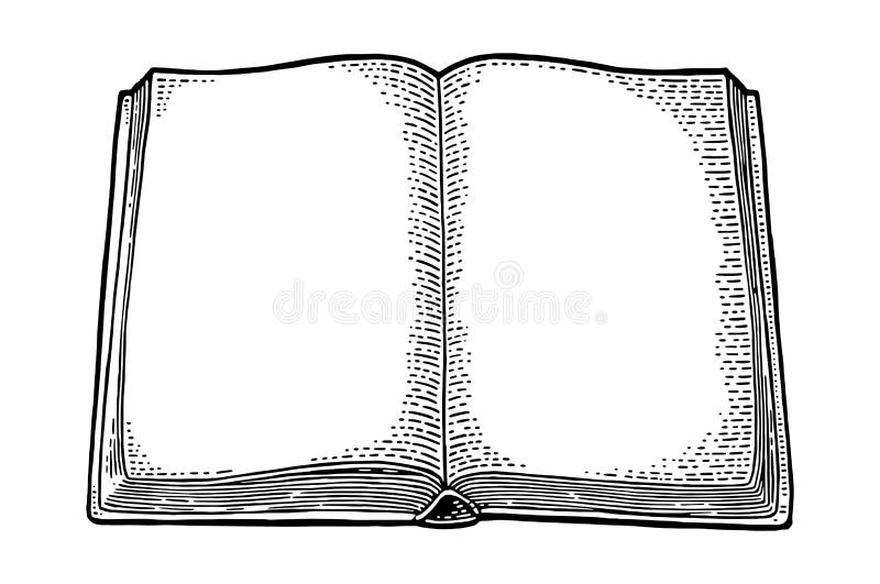 Symbolic sketch of open book Royalty Free Vector Image