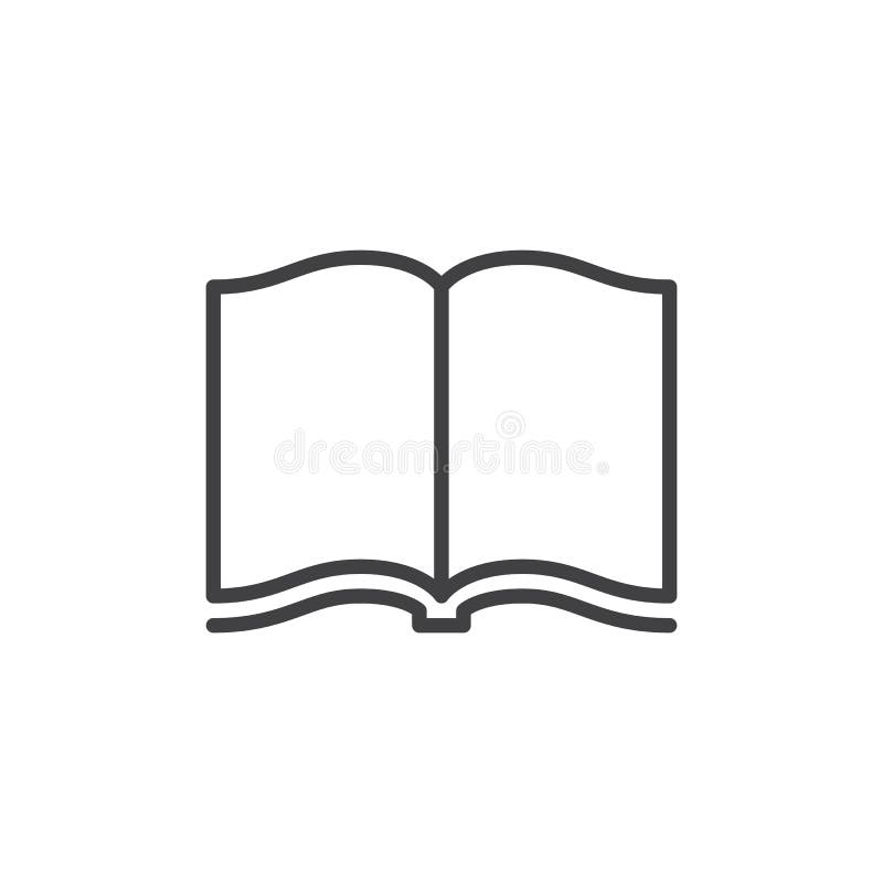 Open book line icon, outline vector sign, linear style pictogram isolated on white stock illustration