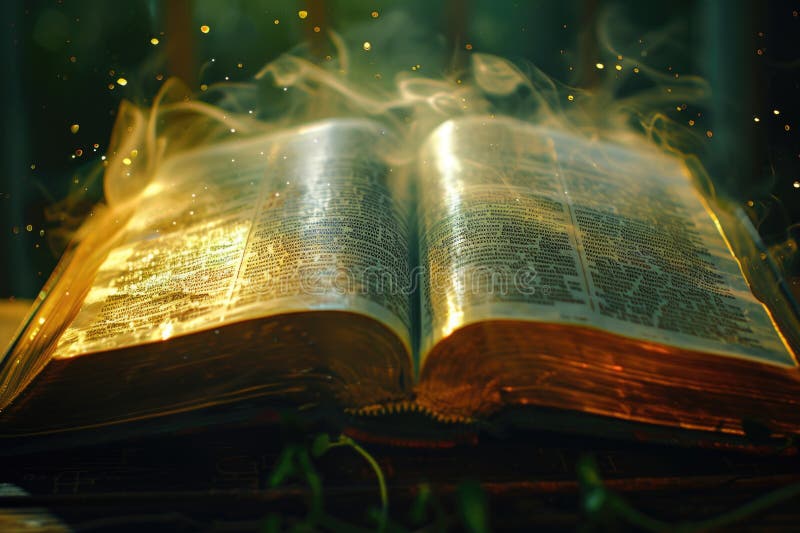 An open book placed on a simple wooden table, great for depicting study or learning scenes royalty free stock photography