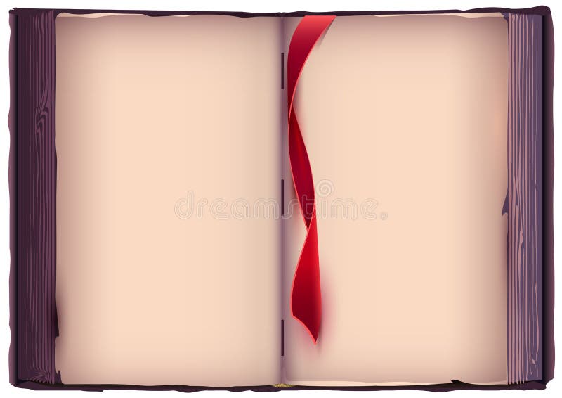 Open empty book with color bookmarks Royalty Free Vector