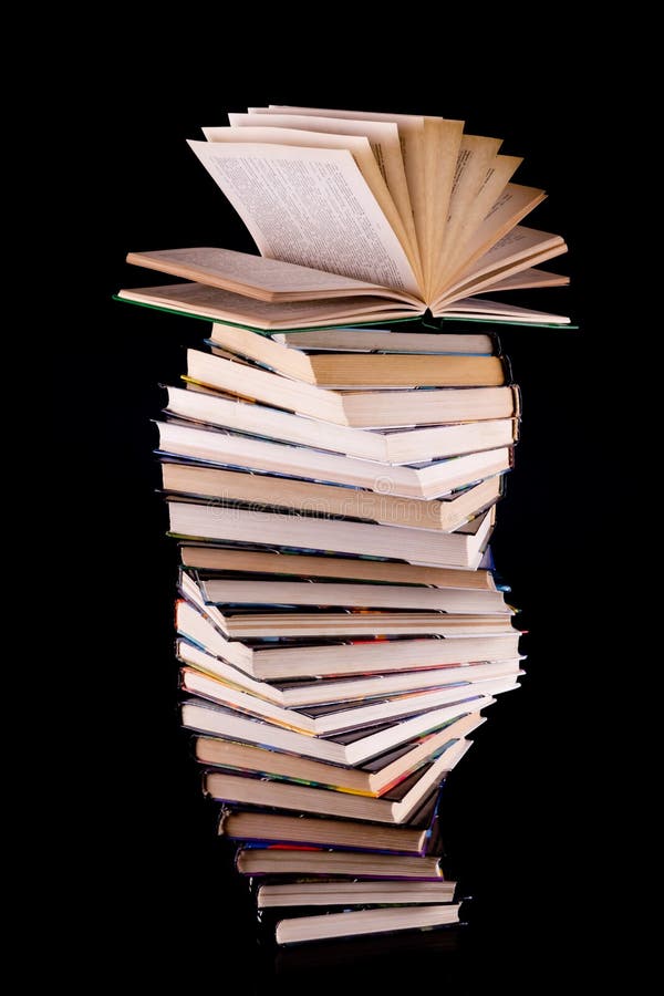 Open book on stack of books royalty free stock photos