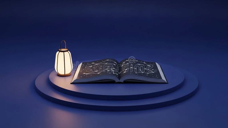 The book s pages depict constellations, enhancing the celestial theme royalty free illustration
