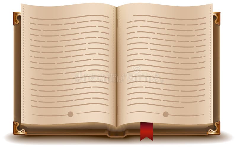 Sketch - open book with bookmark Royalty Free Vector Image