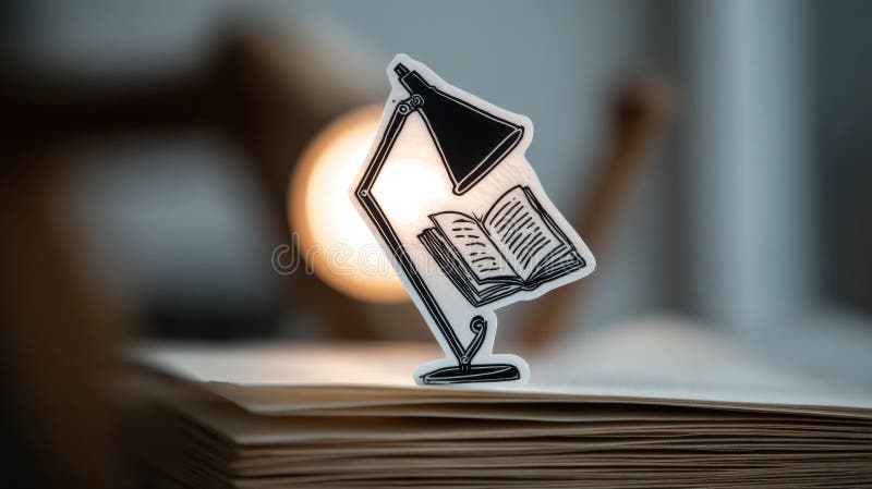 Open Book Under a Desk Lamp in a Cozy Reading Corner with Soft ...