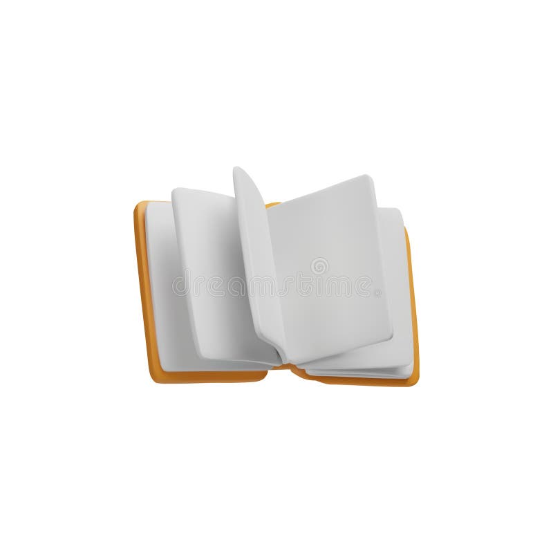 Open Book with Yellow Cover 3D Vector Illustration Icon Stock Vector