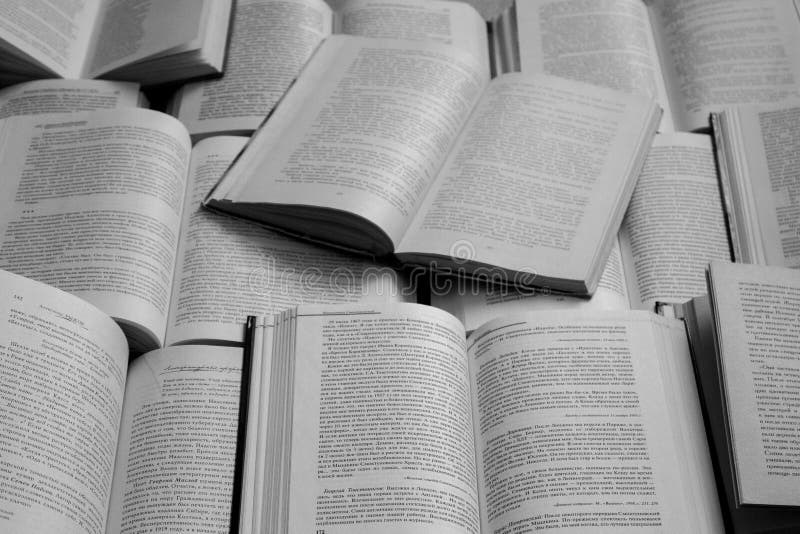 Open books top view black and white monochrome. Library and literature concept. Education and knowledge background. stock photography Open books top view black and white monochrome. Library and literature concept. Education and knowledge background. stock photography