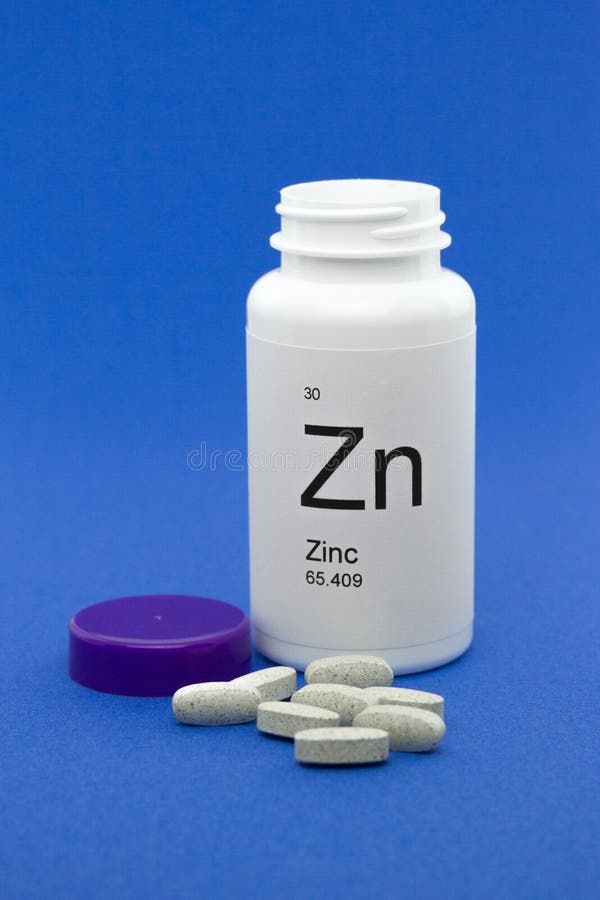 Open bottle of Zinc vitamins