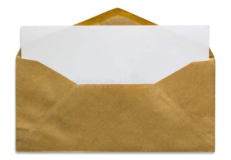 Open brown envelope with blank letter