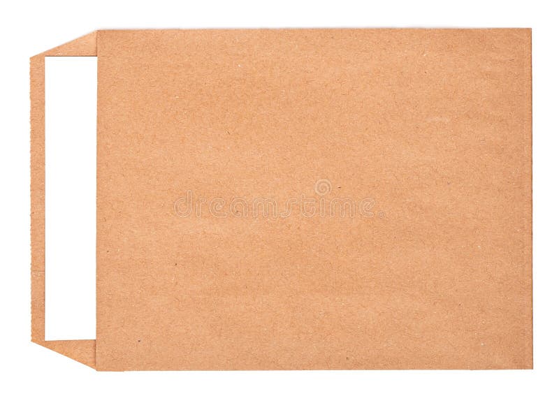 Open brown envelope with paper letter inside