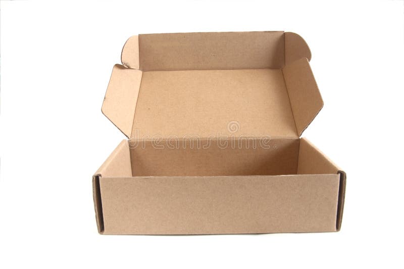 Open brown paper box