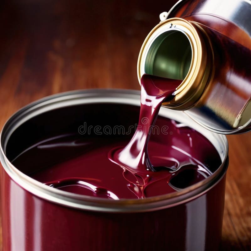 Open can of paint with Maroon paint , color concept royalty free illustration