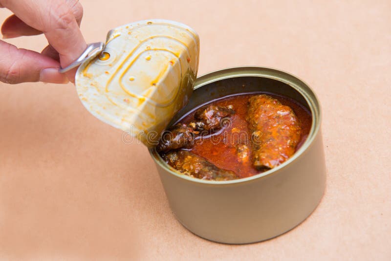 Open Canned Fish by Ring Pull Stock Photo Image of ready, tinned