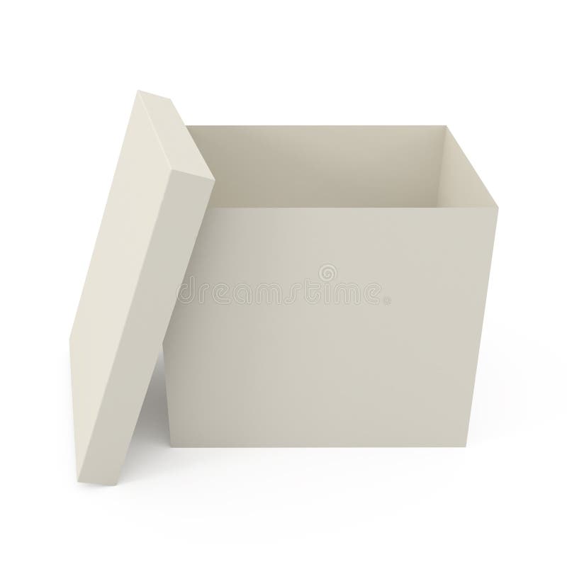 Open Cardboard Box isolated on white stock illustration