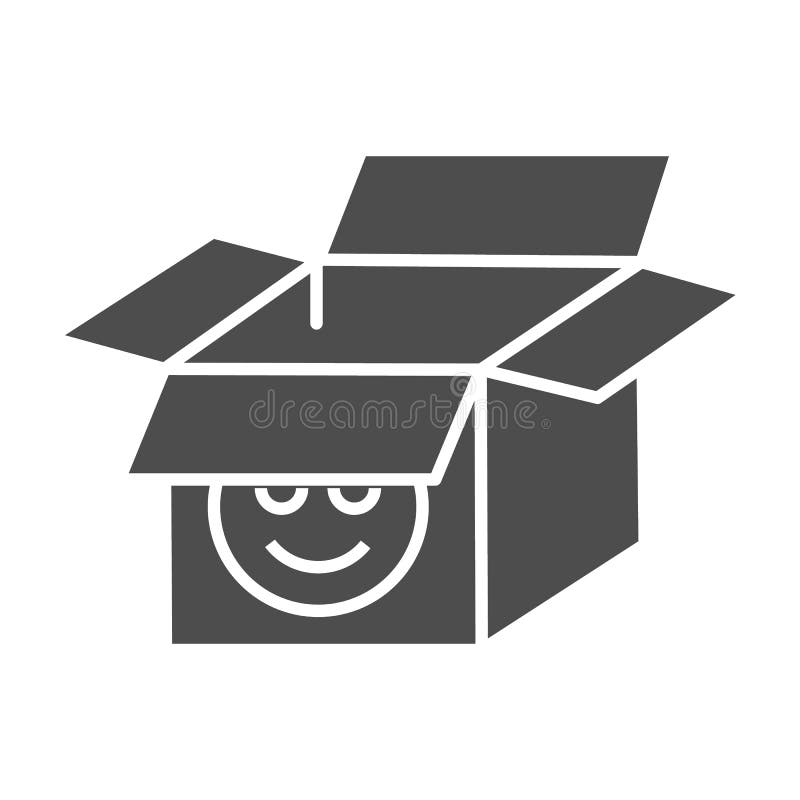 Open Cardboard Box Solid Icon. Open Paper Box Vector Illustration ...