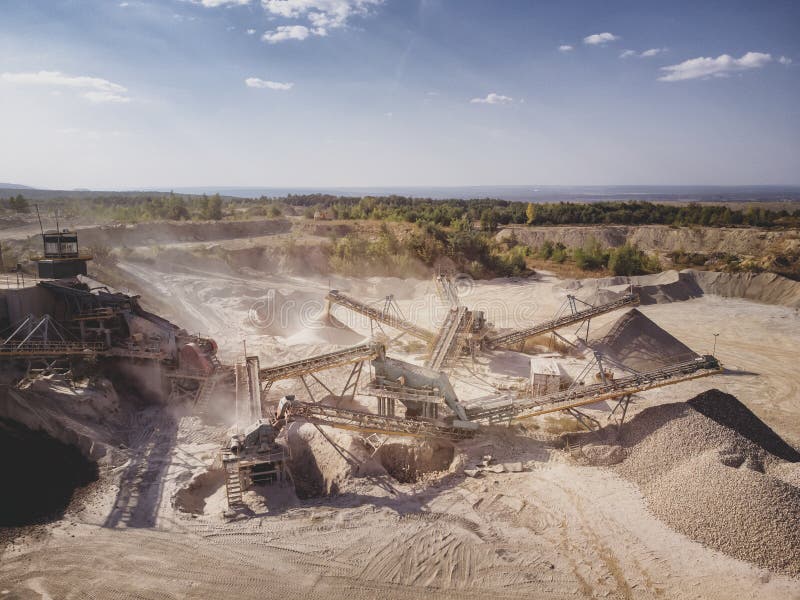 Crushed Stone Quarry Machine at Work. Stock Image Image of crushed