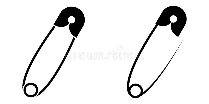 Open and Closed Black Safety Pin Stock Vector - Illustration of fashion ...