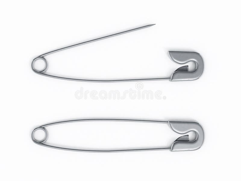 Open and closed safety pins vector illustration Open and closed safety pins vector illustration