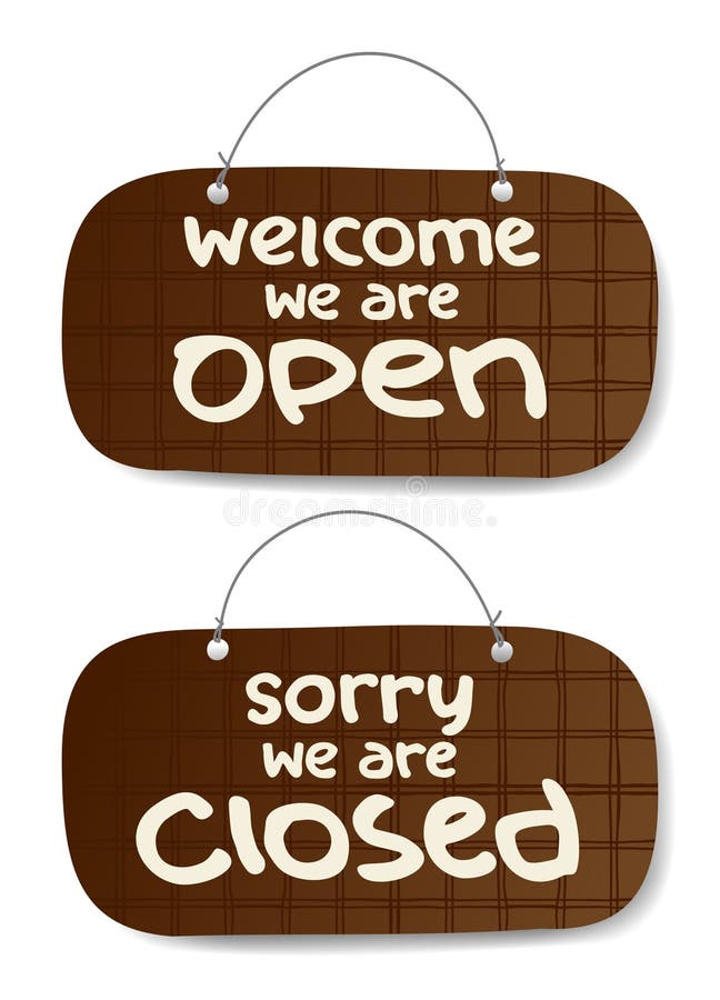 Open and Closed Signs stock vector. Illustration of cartoon 15042775