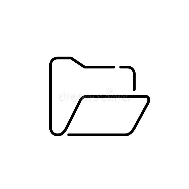 Open computer folder. File access and sharing, data management and navigation. Pixel perfect vector icon stock illustration
