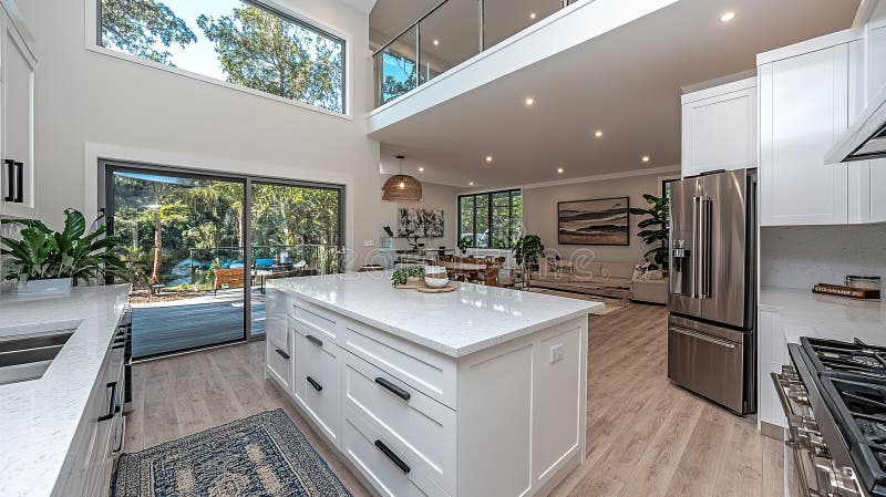 Beautiful view of Open Kitchen Living Area Contemporary Design