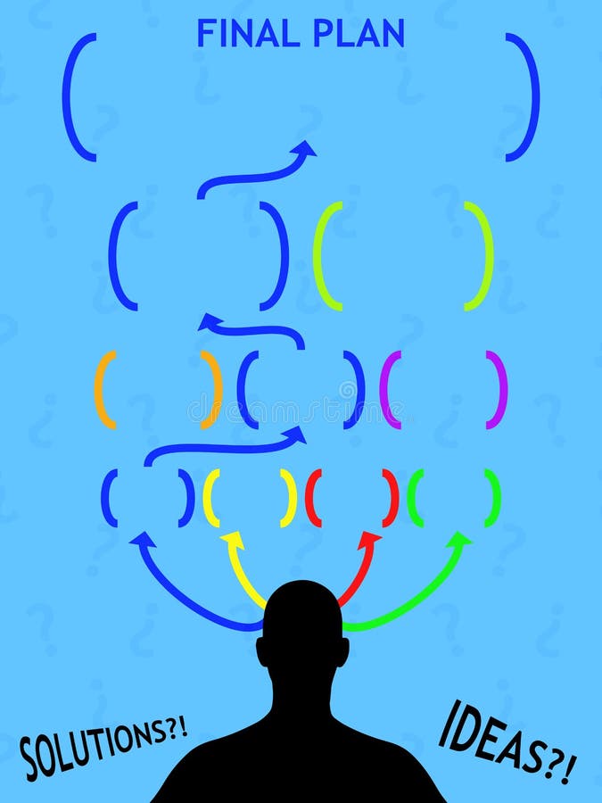 Open Concept Solutions Ideas Brainchild Business Illustration stock illustration