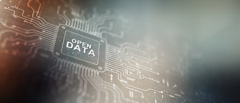 Open Data Concept und Big Data Analytics Cloud Technology und digitale Transformation lizenzfreies stockfoto