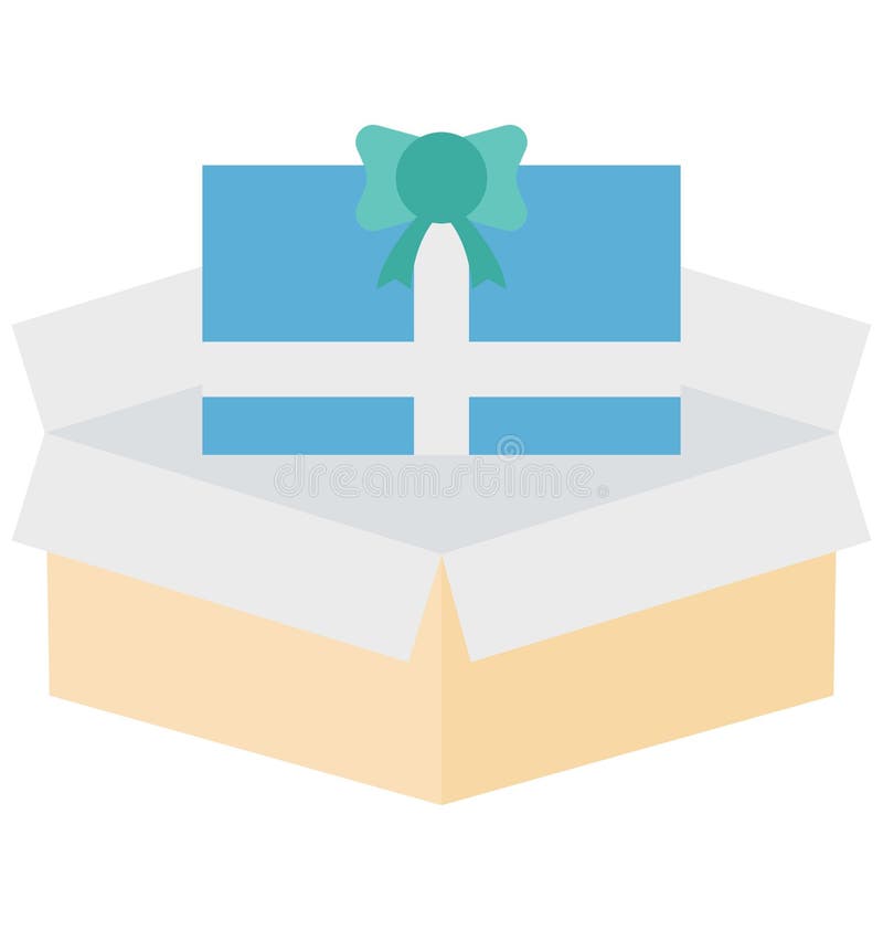 Open Delivery Box Color Isolated Vector Icon Editable vector illustration