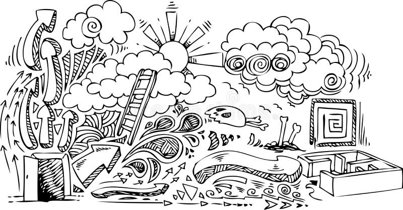 Open deur: schetsmatige krabbels vector illustratie Open deur: schetsmatige krabbels vector illustratie