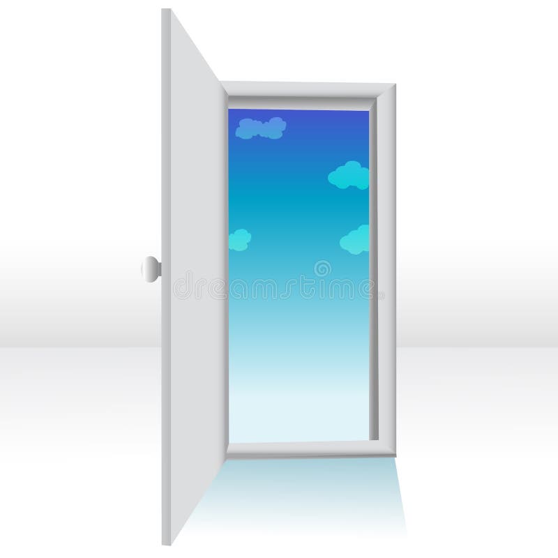 An open door with isolated backround