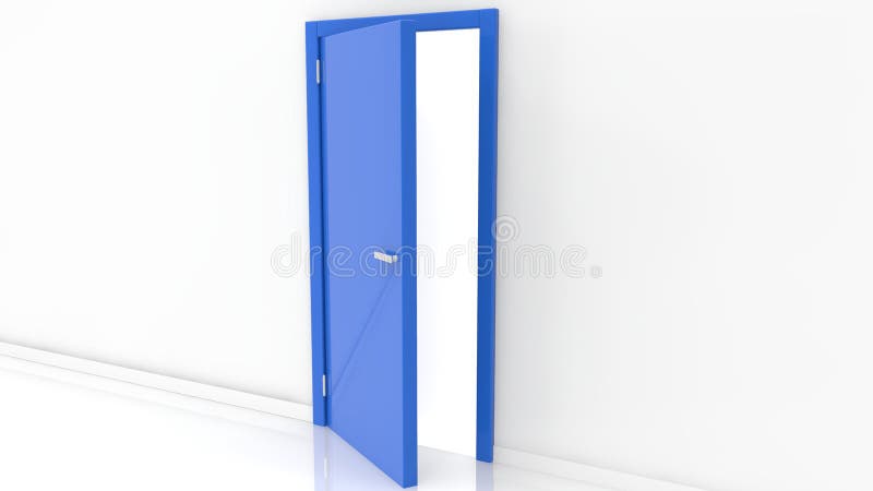 Open door in blue color