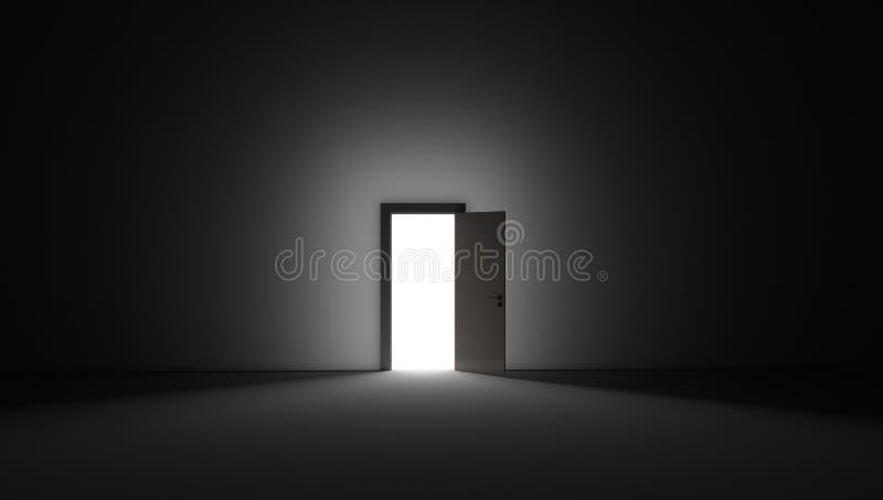 Doors Opening In A Dark Room - Stock Motion Graphics