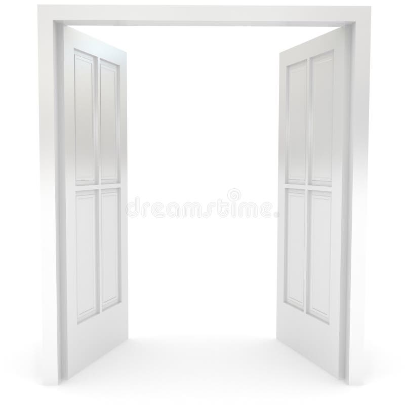 Open door over white