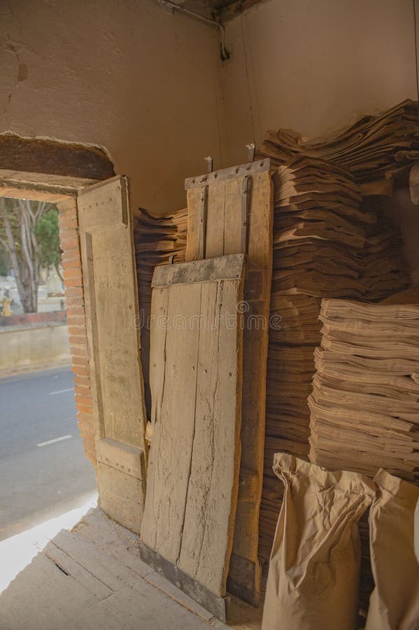 Open doorway of artisan traditional flour mill
