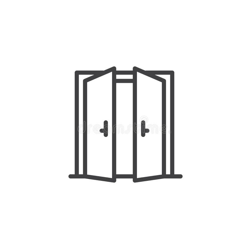 Open Double Door Outline Icon Stock Vector Illustration Of Open Doorway Open Double Door Outline Icon Stock Vector Illustration Of Open Doorway