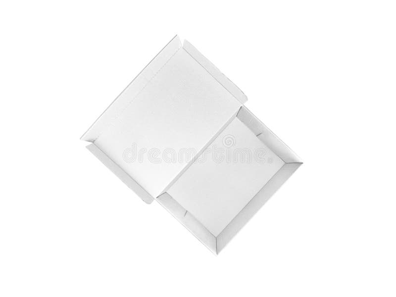 Open Empty Cardboard Box Isolated on White Background royalty free stock images