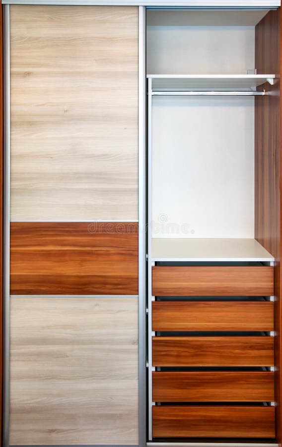 Open empty cupboard stock photo. Image of brown, house 253273292