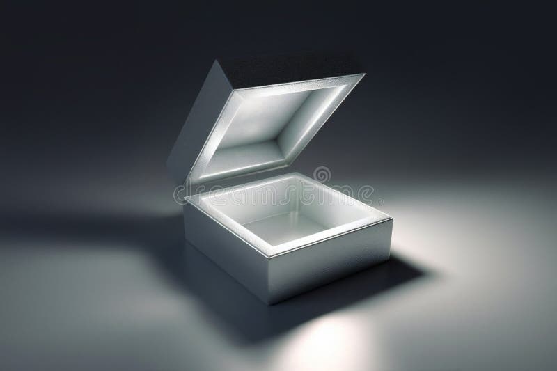 Open Empty Jewelry Box Mockup. Template for Bijouterie Sale