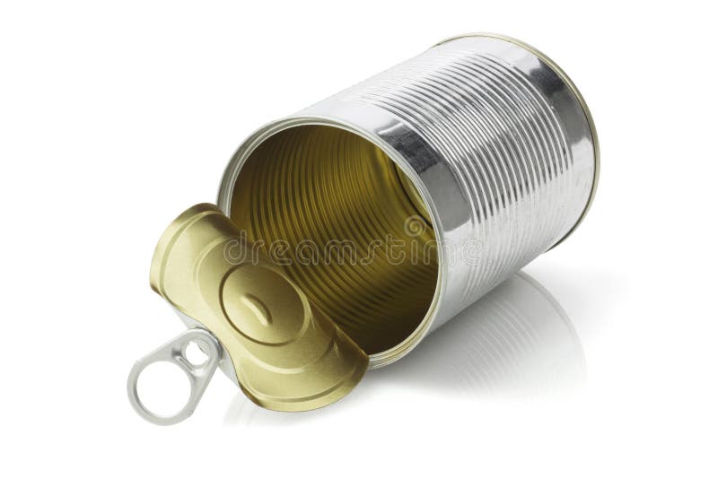 Open Empty Tin Can stock photos