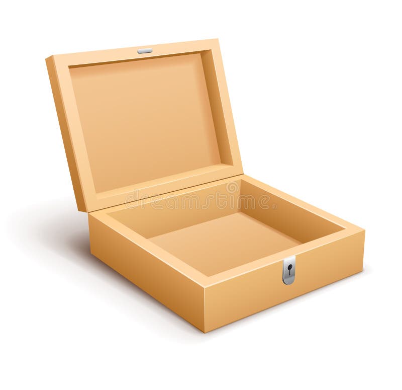 Open empty wooden box vector vector illustration