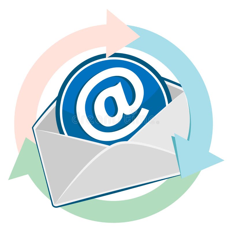 Open envelope. Email design stock illustration