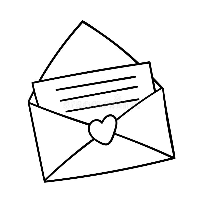 Email Winged Envelope Outlined Sketch Vector SVG Icon - SVG Repo