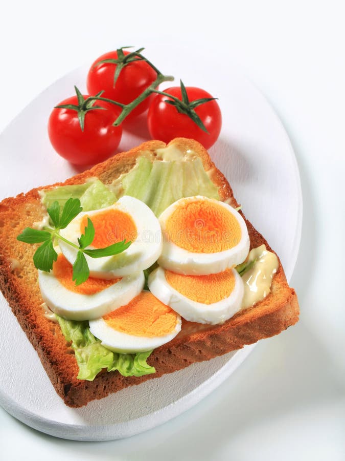 Open faced egg sandwich stock image Open faced egg sandwich stock image